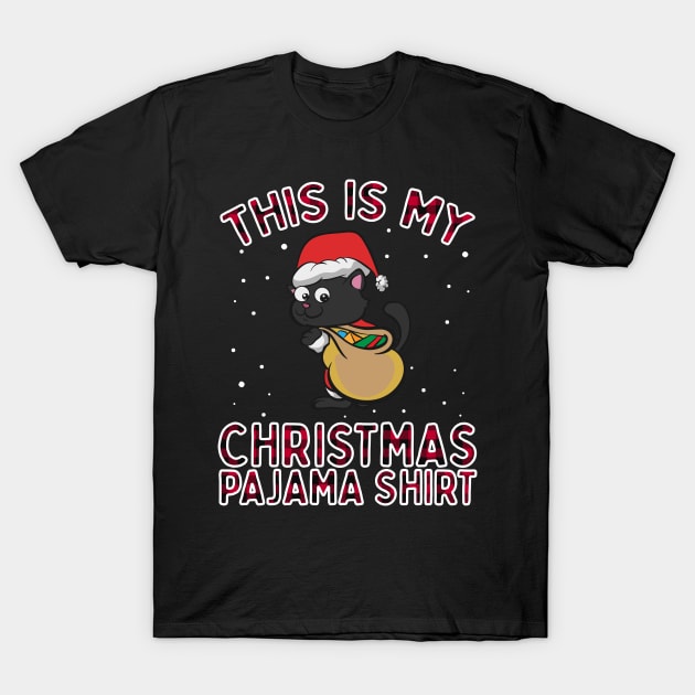 This Is My Christmas Pajama Shirt Cat Lover Funny Xmas Gift T-Shirt by VDK Merch